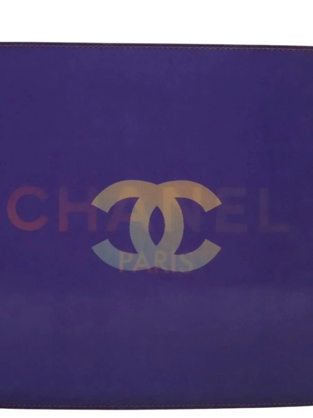 CHANEL Hologram Chain Shoulder Bag Vinyl Purple CC Auth bs21582